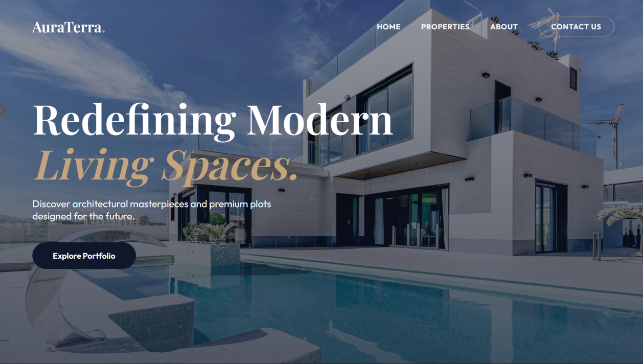 Aura Terra Real Estate website preview