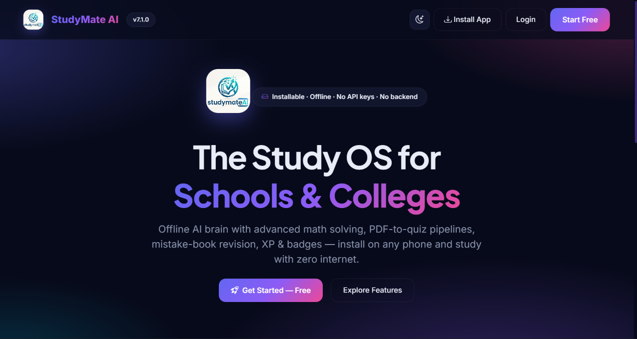 StudyMate AI project preview